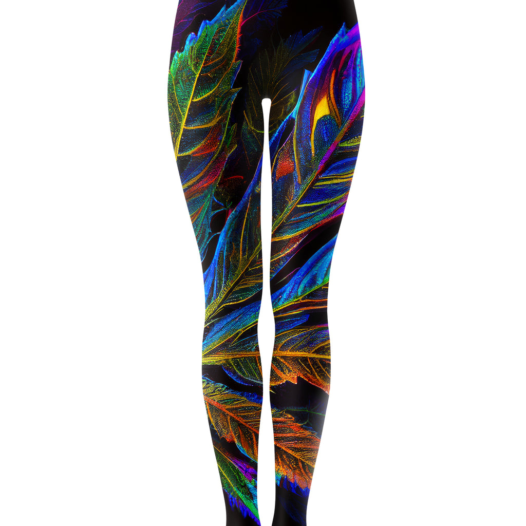 Blacklight Weed Leggings, iEDM, | iEDM