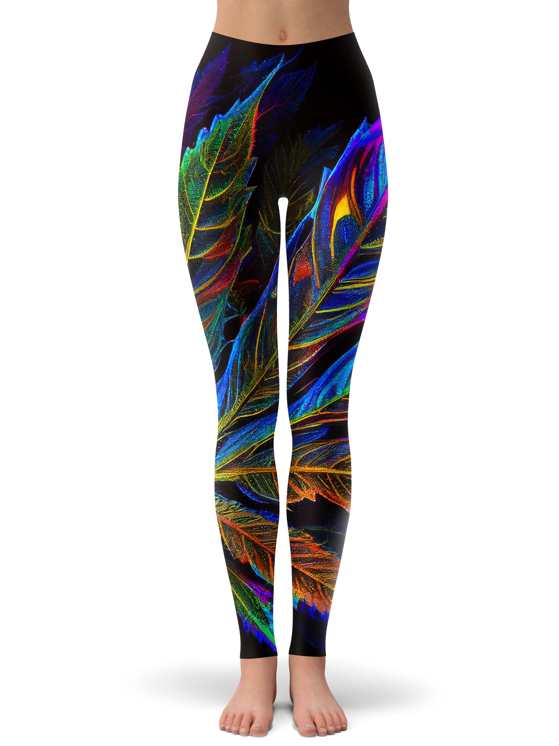 Blacklight Weed Rave Bra and Leggings Combo | iEDM