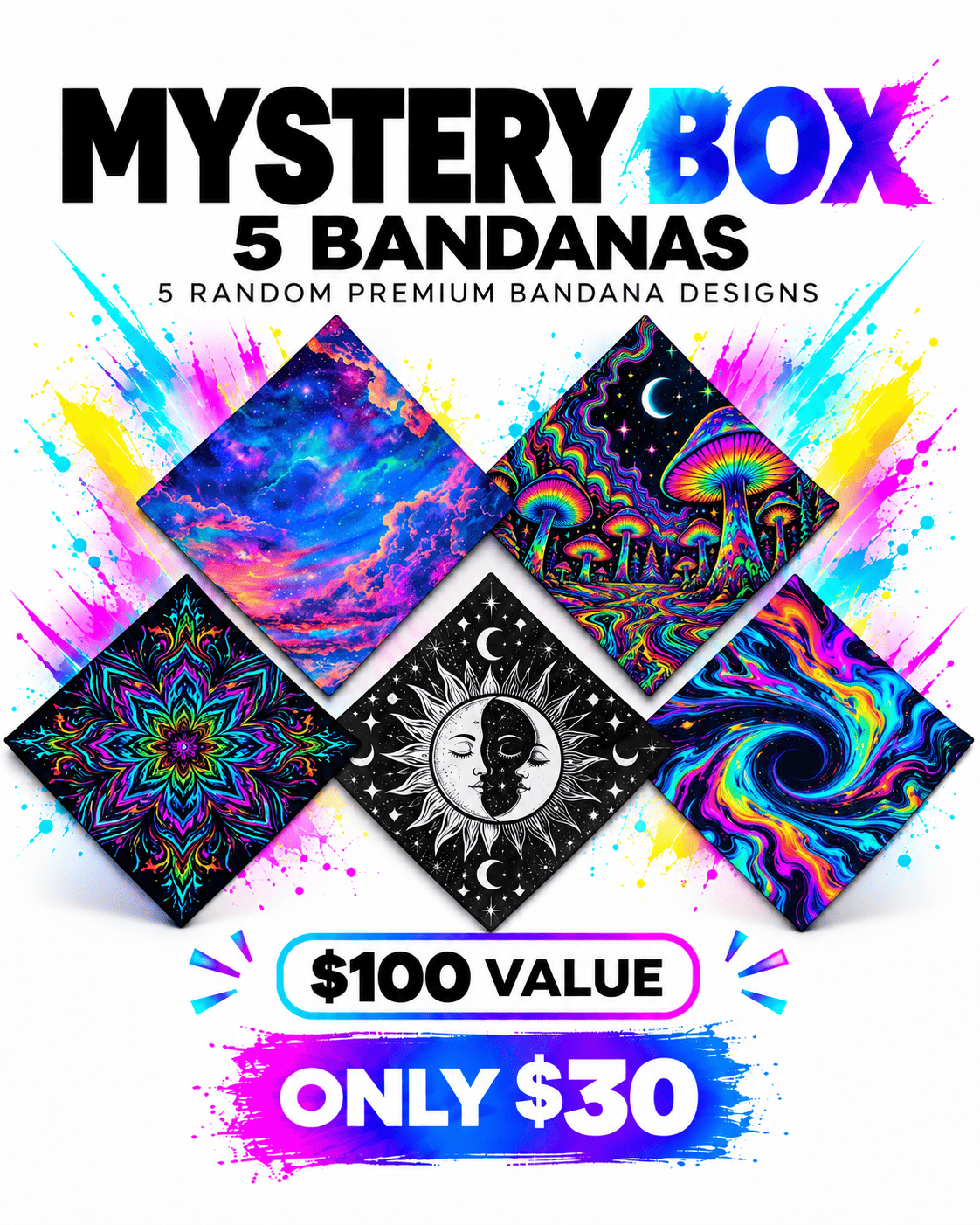 iEDM 5 Bandanas iEDM Mystery Box ($100 Value!)