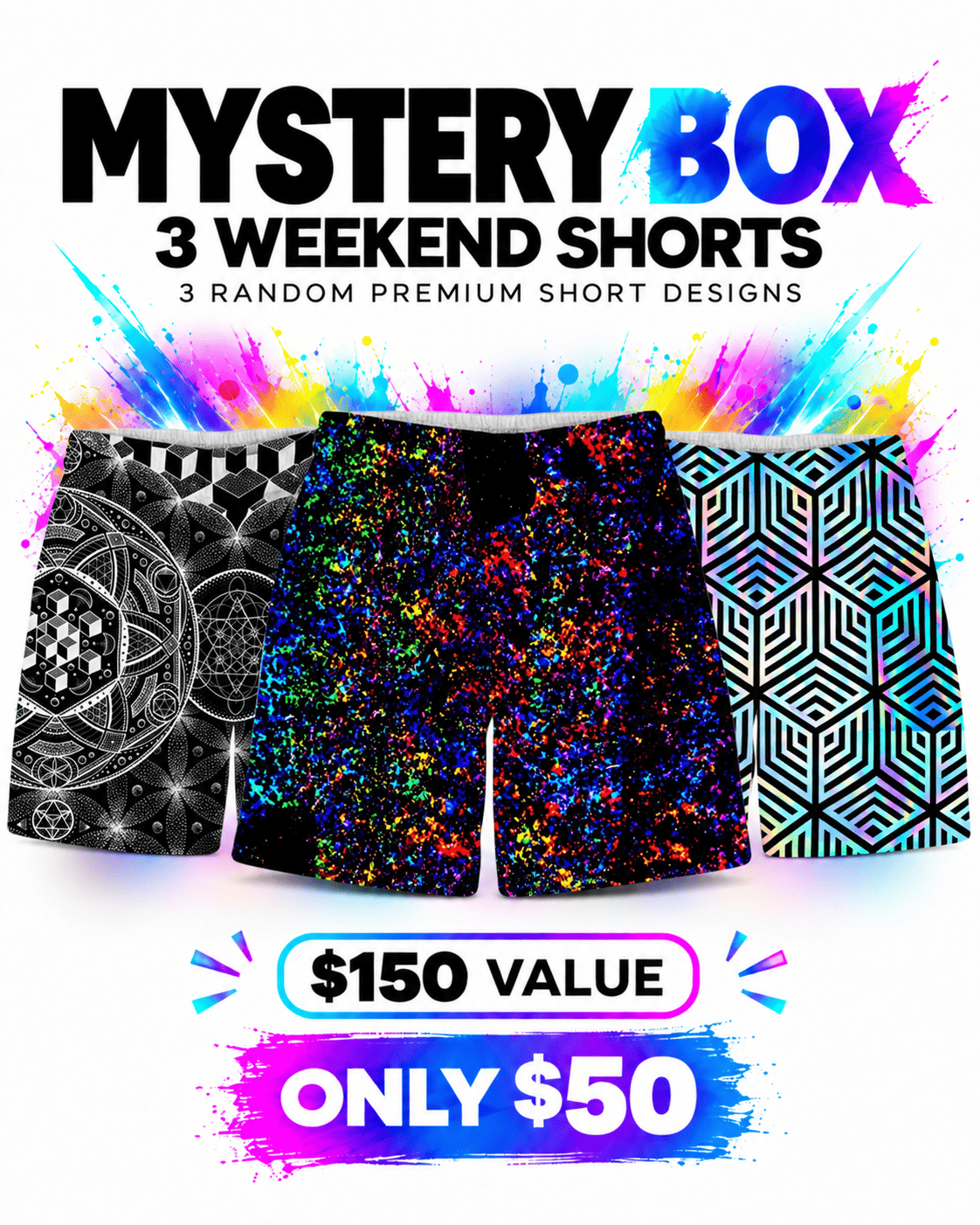iEDM 3 Weekend Shorts iEDM Mystery Box ($150 Value!)