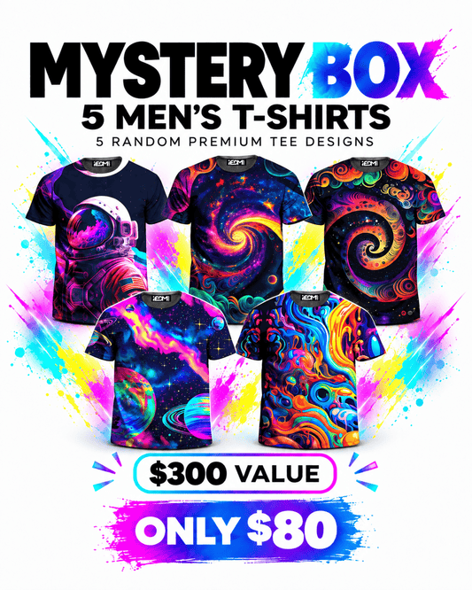 5 Men's T-Shirts iEDM Mystery Box ($300 Value!)