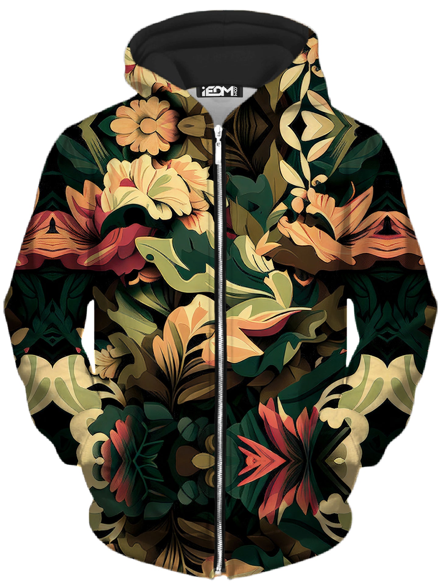 Floral Camo Unisex Zip-Up Hoodie - iEDM