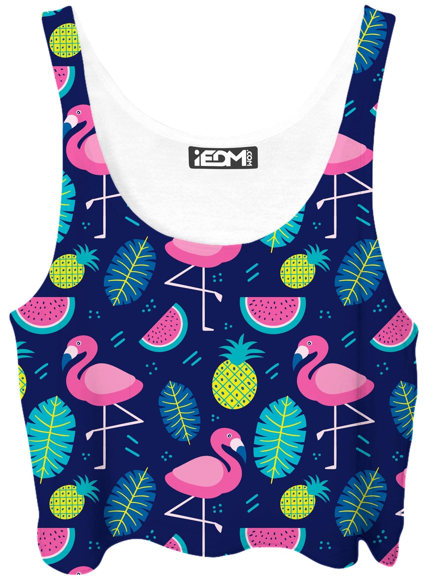 Neon Flamingos Crop Top and Leggings with PM 2.5 Face Mask Combo, iEDM, | iEDM