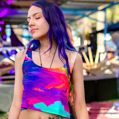 Psychedelic Clouds Crop Top, iEDM, | iEDM