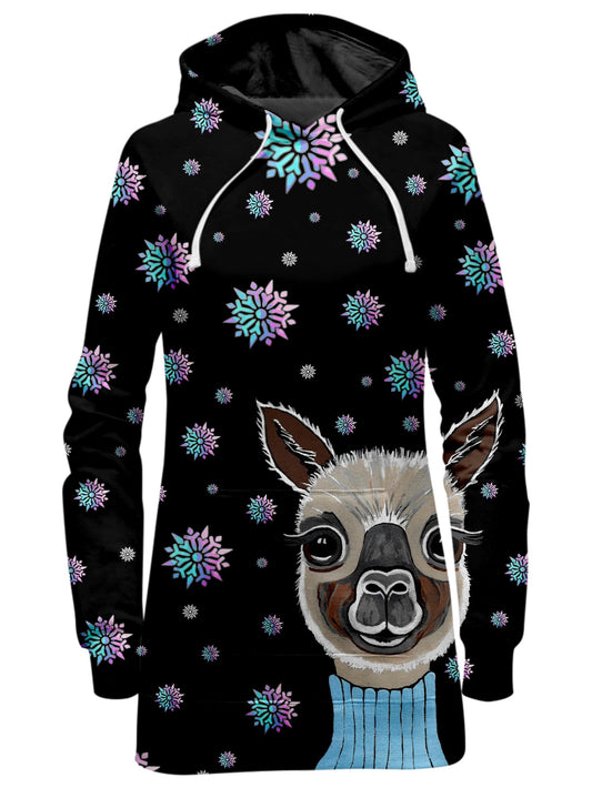 Alpaca Christmas Hoodie Dress, Sartoris Art, | iEDM