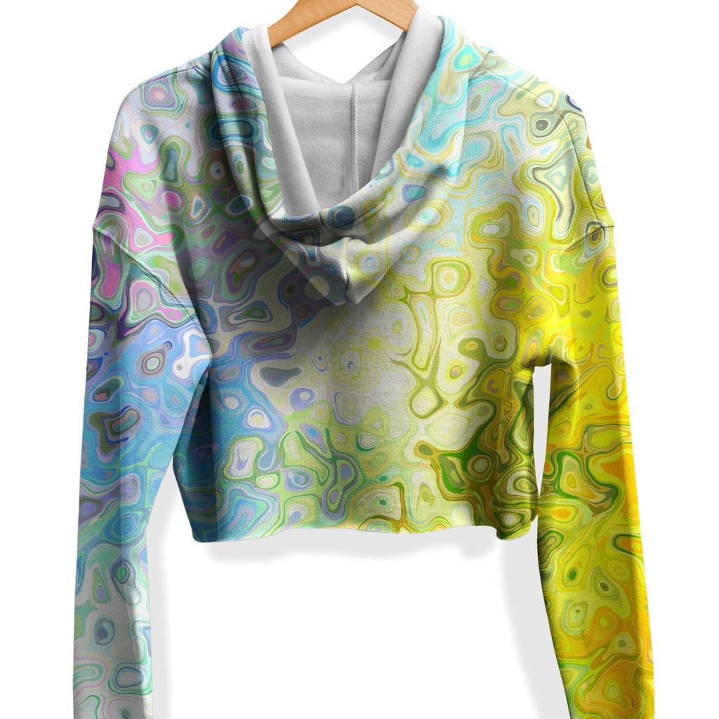 Color Jumble Fleece Crop Hoodie, Sartoris Art, | iEDM