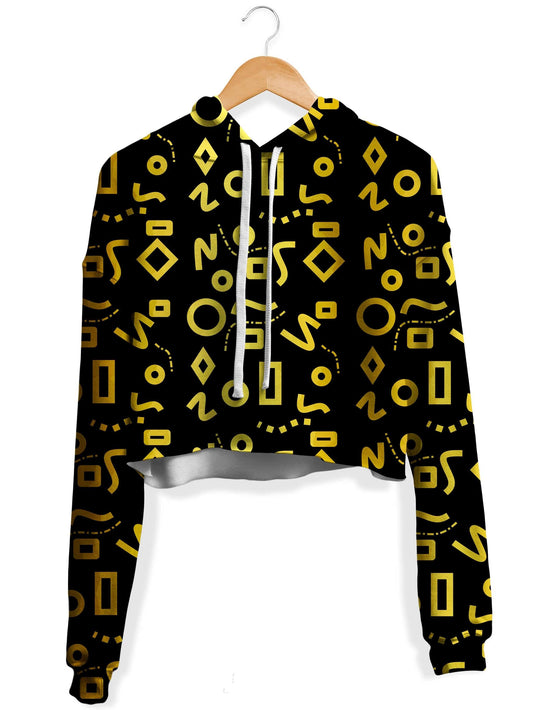 Gold Mod Glam Fleece Crop Hoodie, Sartoris Art, | iEDM