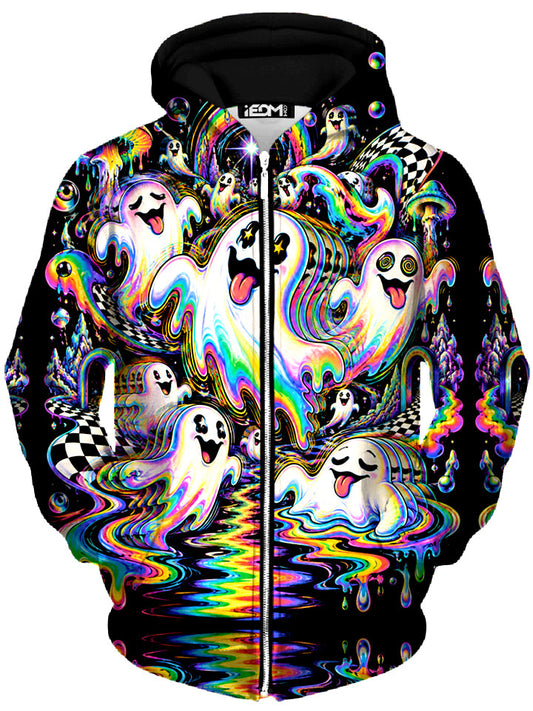 Spectral Drift Unisex Zip-Up Hoodie