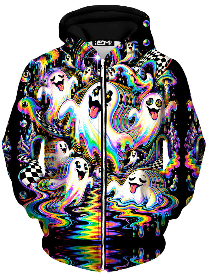 Spectral Drift Unisex Zip-Up Hoodie