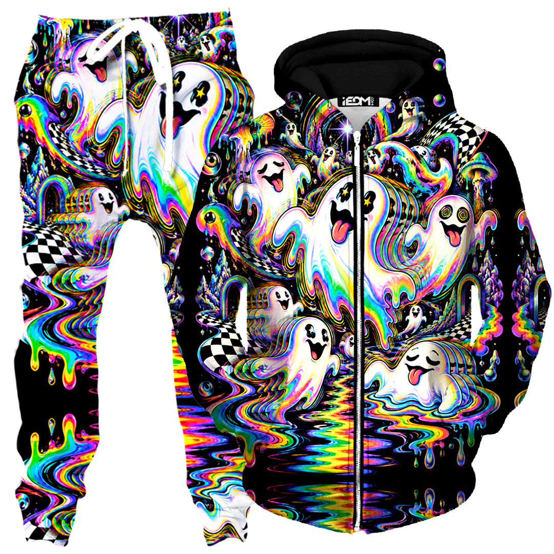 Spectral Drift Zip-Up Hoodie and Joggers Combo