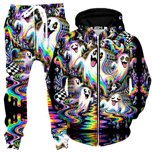 Spectral Drift Zip-Up Hoodie and Joggers Combo