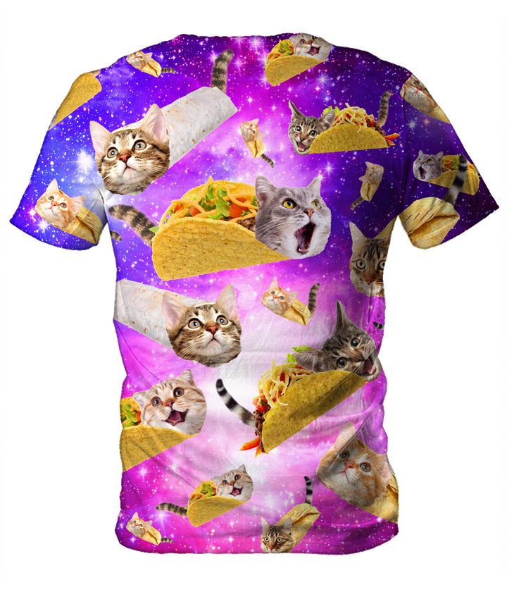 Tacos and Cats Purple Men's T-Shirt