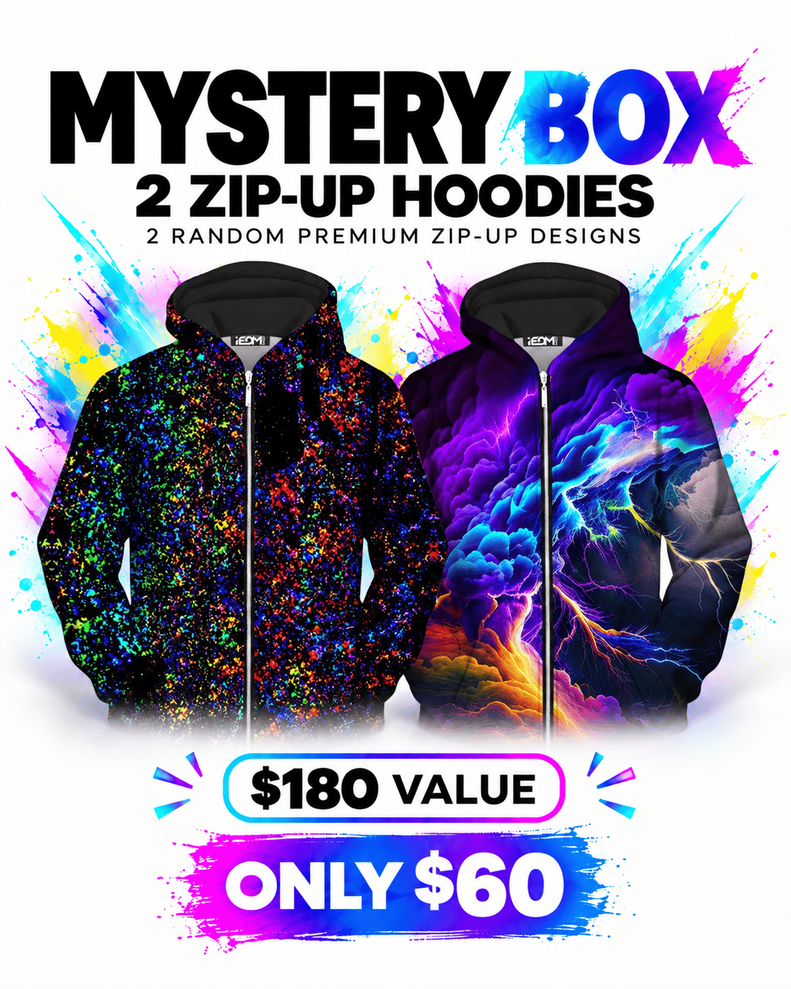 iEDM 2 Zip-Up Hoodies iEDM Mystery Box ($180 Value!)