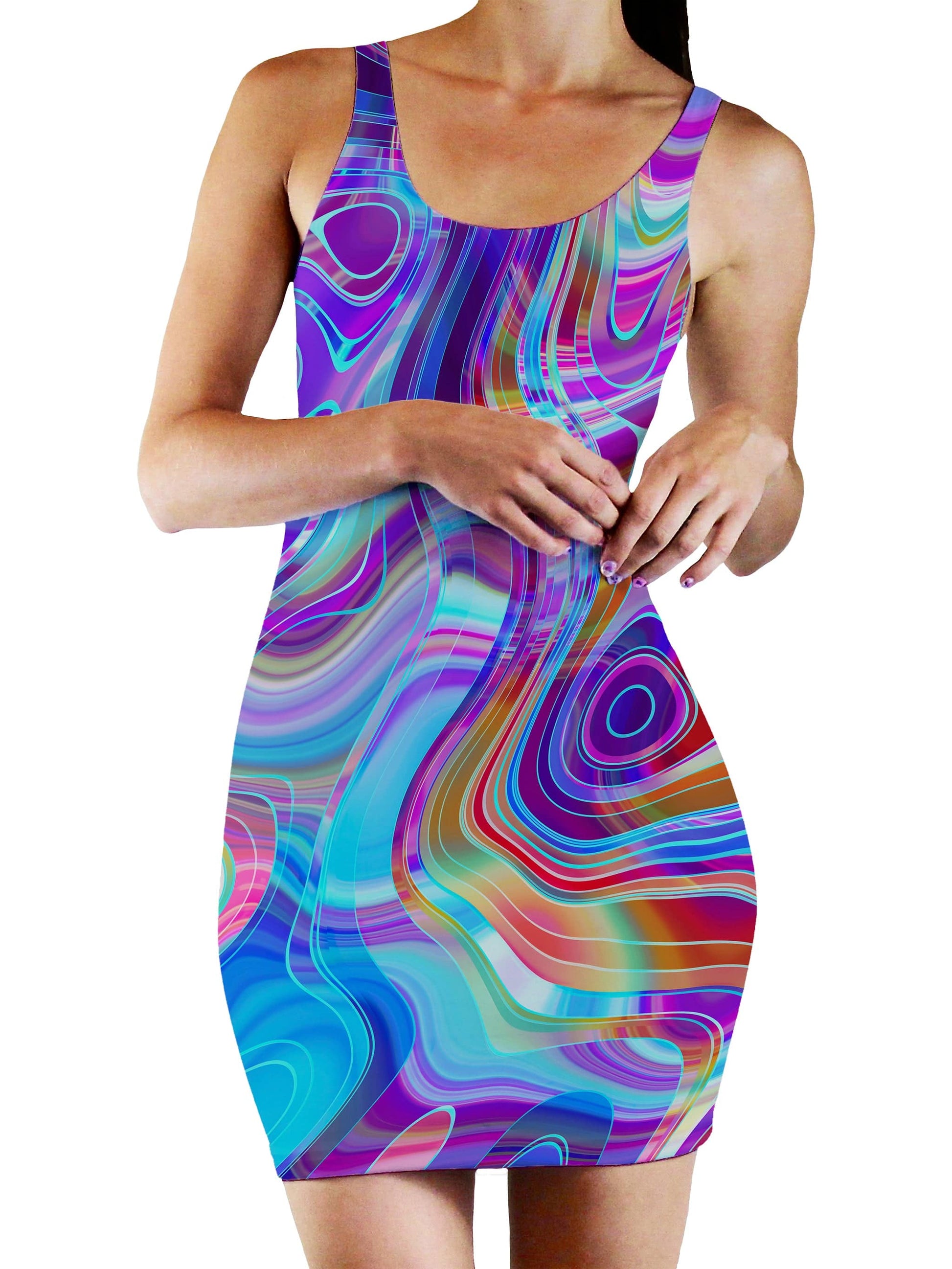 Aqua Realm Bodycon Mini Dress, Art Design Works, | iEDM