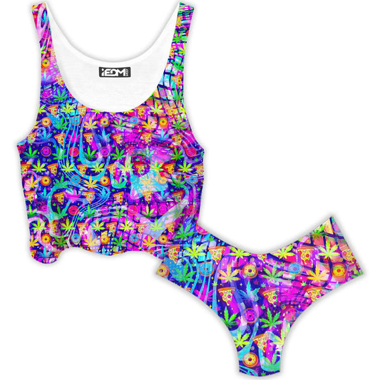 Dreamin Of Munchies Crop Top and Booty Shorts Combo, Art Design Works, | iEDM
