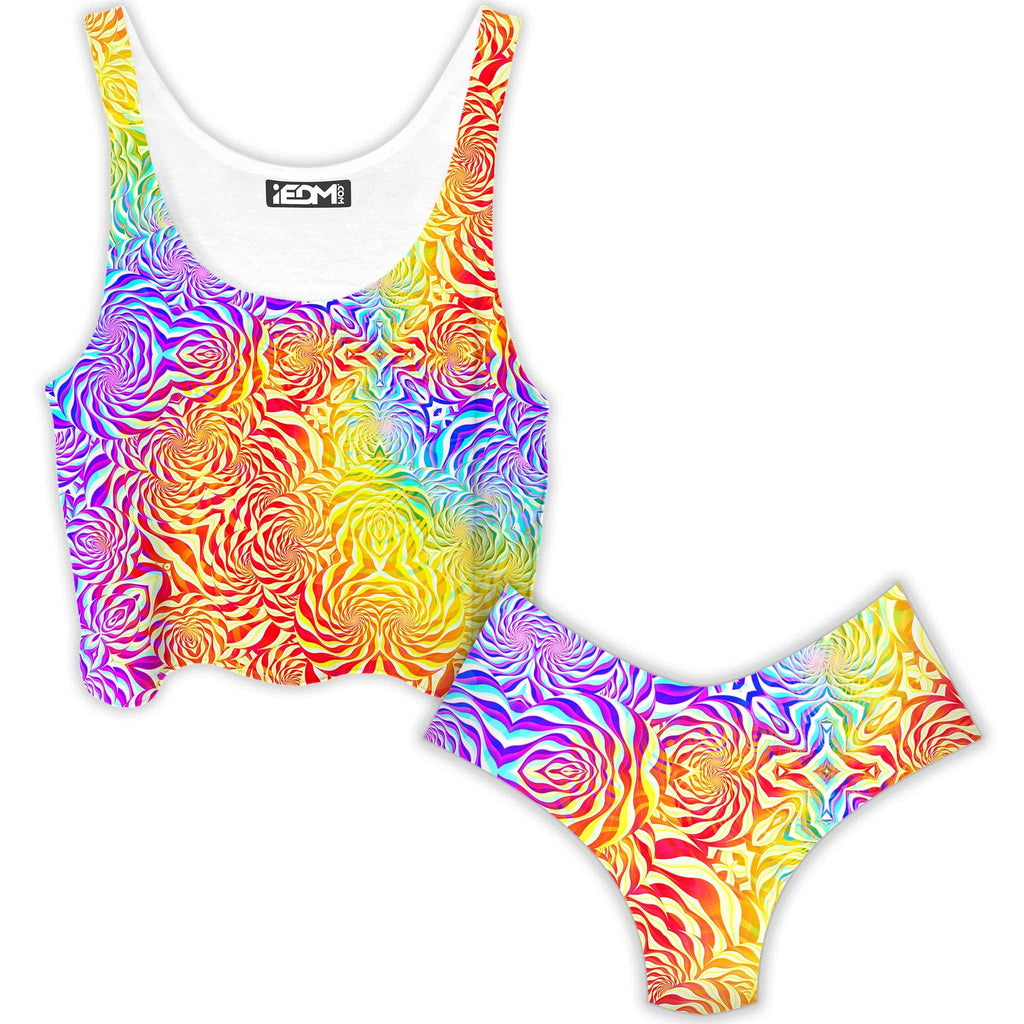 Sunrays Crop Top and Booty Shorts Combo, Art Design Works, | iEDM