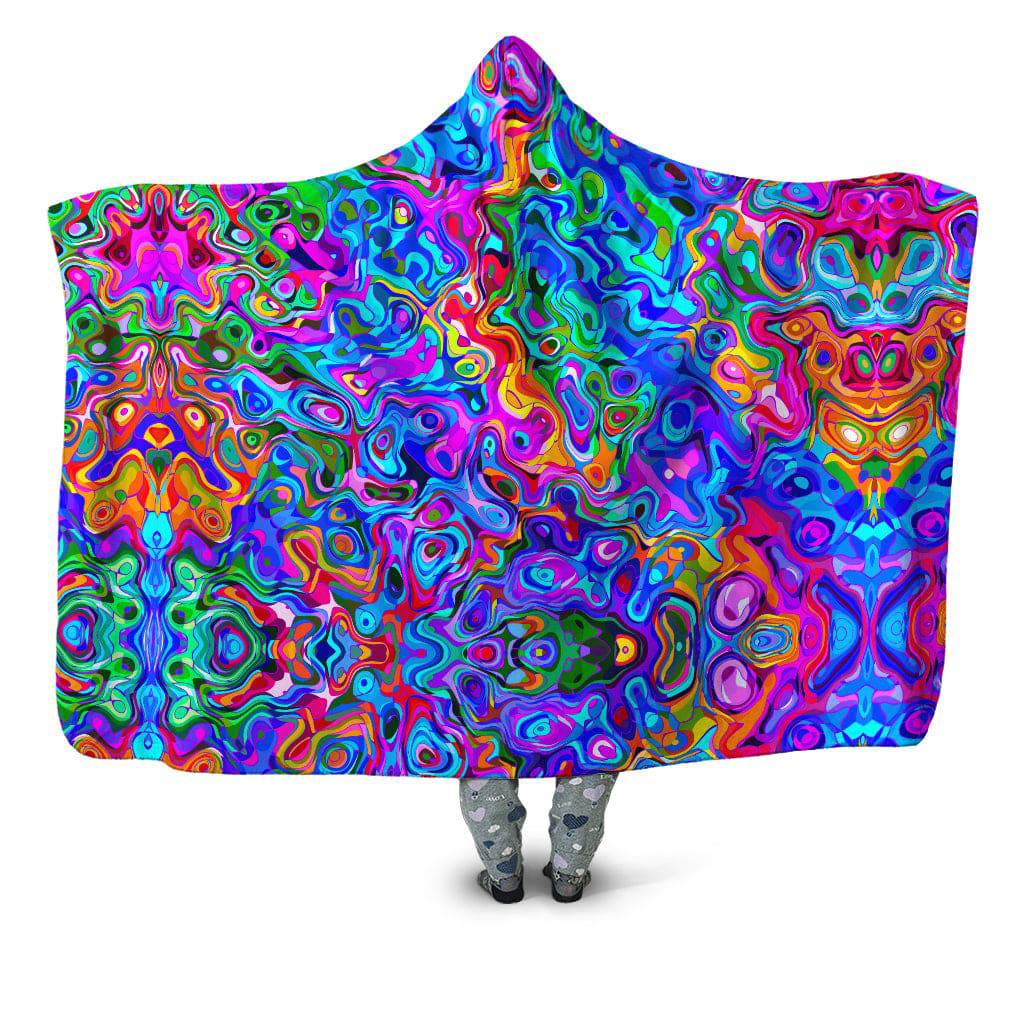 Rainbow Waves Hooded Blanket, Art Design Works, | iEDM