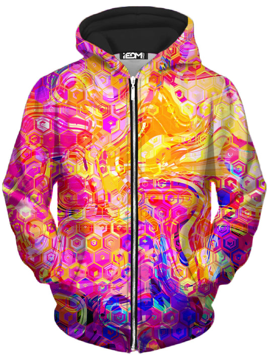 Ornate Drip Unisex Zip-Up Hoodie, Art Design Works, | iEDM