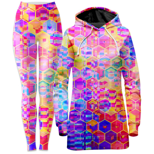 Spectral Cubes Hoodie Dress and Leggings Combo, Art Design Works, | iEDM