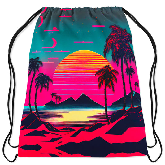 Beach Sunset Drawstring Bag, iEDM, | iEDM