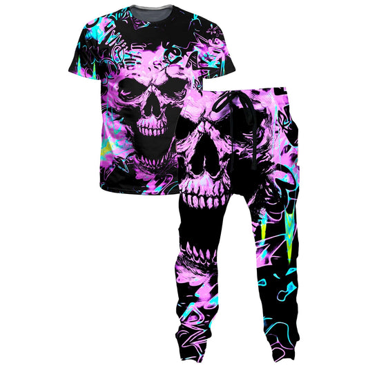Skull Graffiti T-Shirt and Joggers Combo, Big Tex Funkadelic, | iEDM