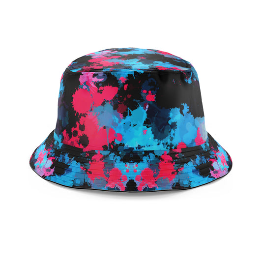 Pink and Blue Paint Splatter Bucket Hat, Big Tex Funkadelic, | iEDM