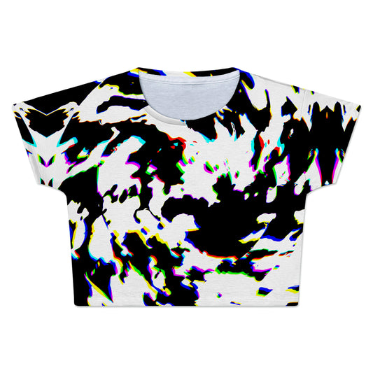 Cow Hide Print Rave Drip Crop Tee, Big Tex Funkadelic, | iEDM