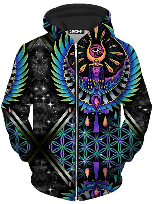 Isis Blue Unisex Zip-Up Hoodie, BrizBazaar, | iEDM