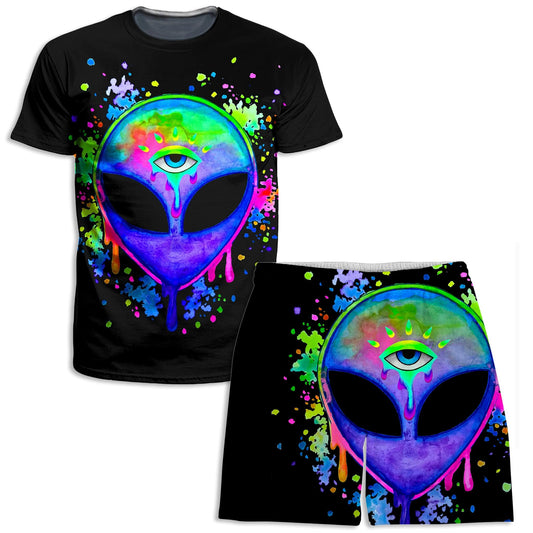 Splatter Alien T-Shirt and Shorts Combo, BrizBazaar, | iEDM