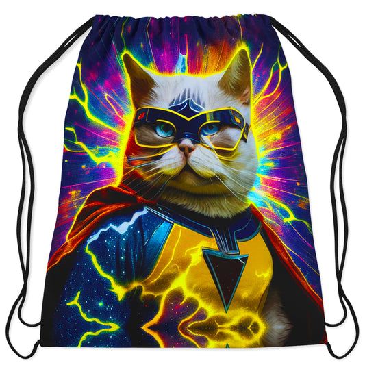 Cat Hero Drawstring Bag, iEDM, | iEDM