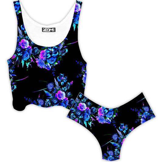 Midnight Garden Crop Top and Booty Shorts Combo, Noctum X Truth, | iEDM