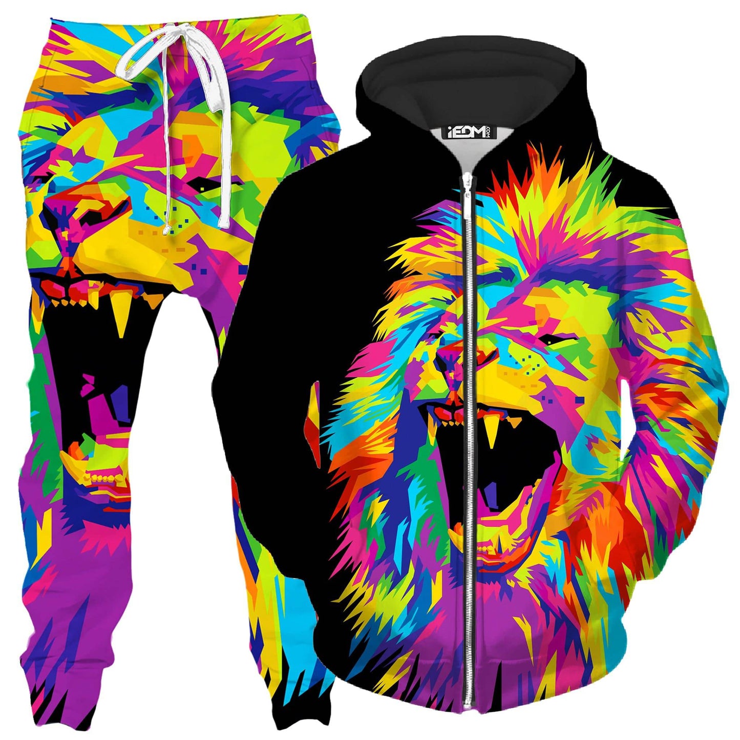 Psychedelic Lion Zip-Up Hoodie and Joggers Combo, Noctum X Truth, | iEDM