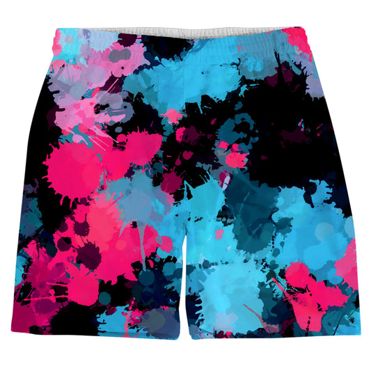 Pink And Blue Paint Splatter Weekend Shorts, Big Tex Funkadelic, | iEDM