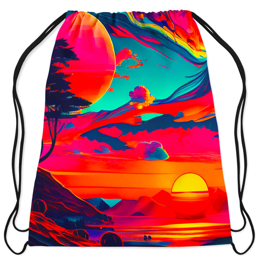 Psychdelic Sunset 02 Drawstring Bag, iEDM, | iEDM