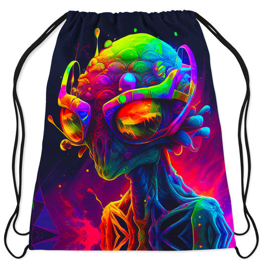 Psychedelic Alien Drawstring Bag, iEDM, | iEDM