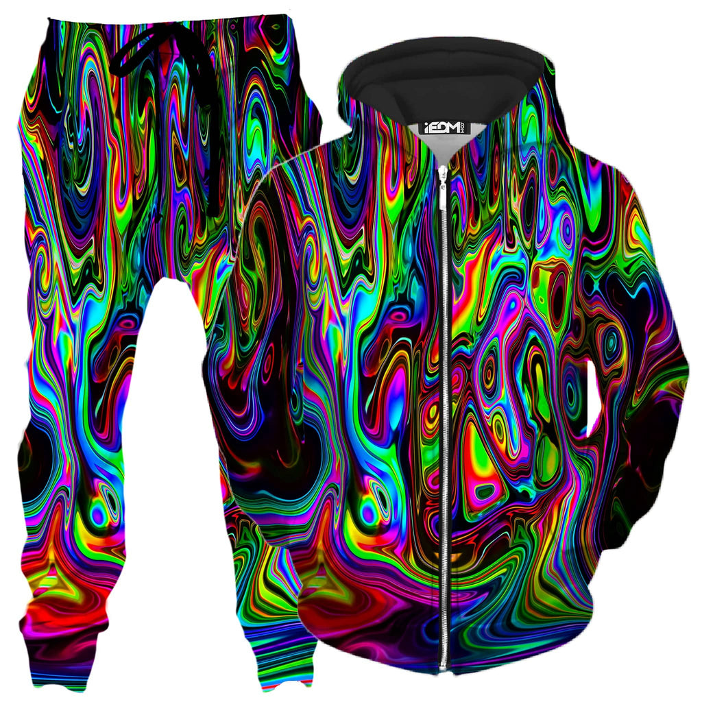 Acid Drop Zip-Up Hoodie and Joggers Combo, Psychedelic Pourhouse, | iEDM