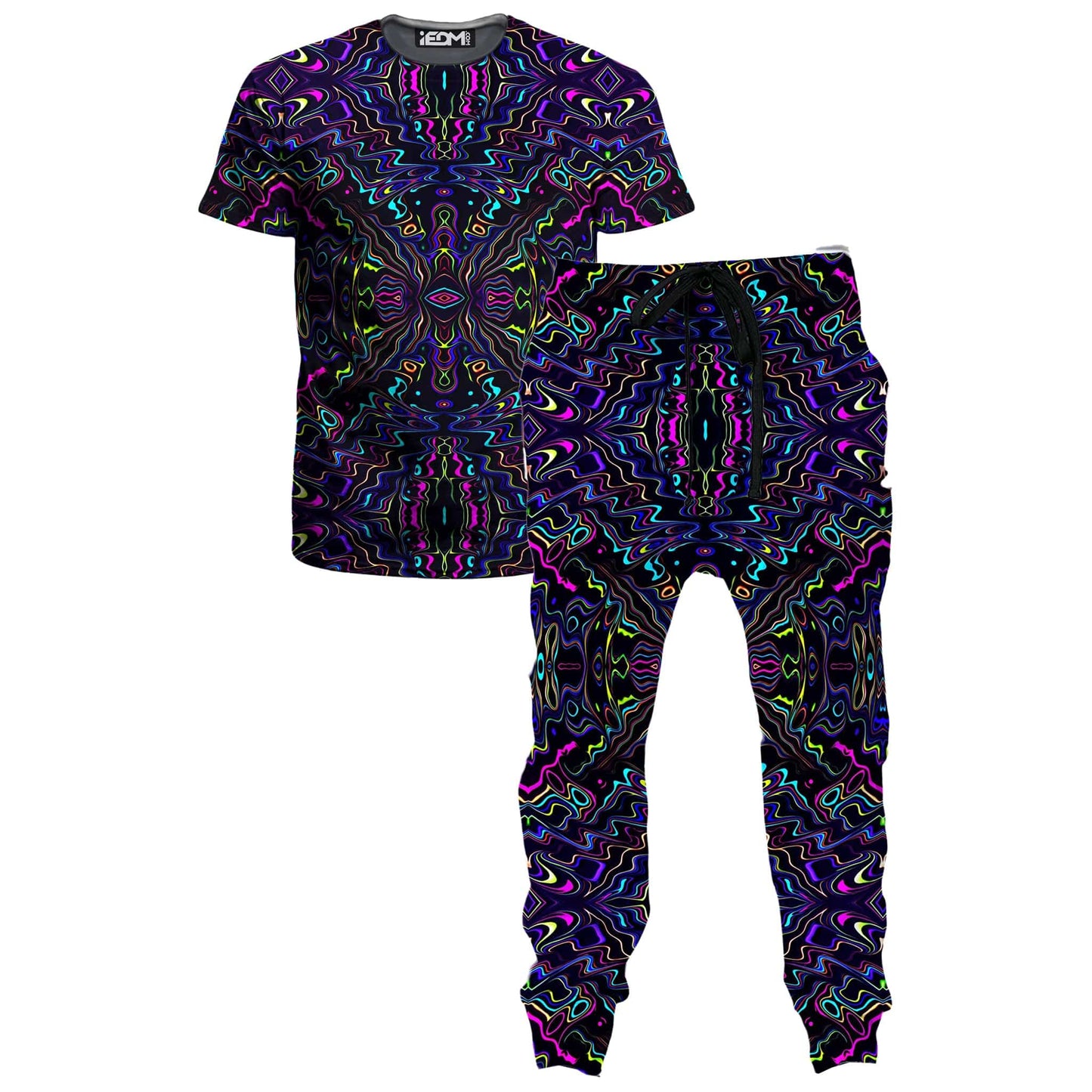 Wonky Vision T-Shirt and Joggers Combo, Psychedelic Pourhouse, | iEDM