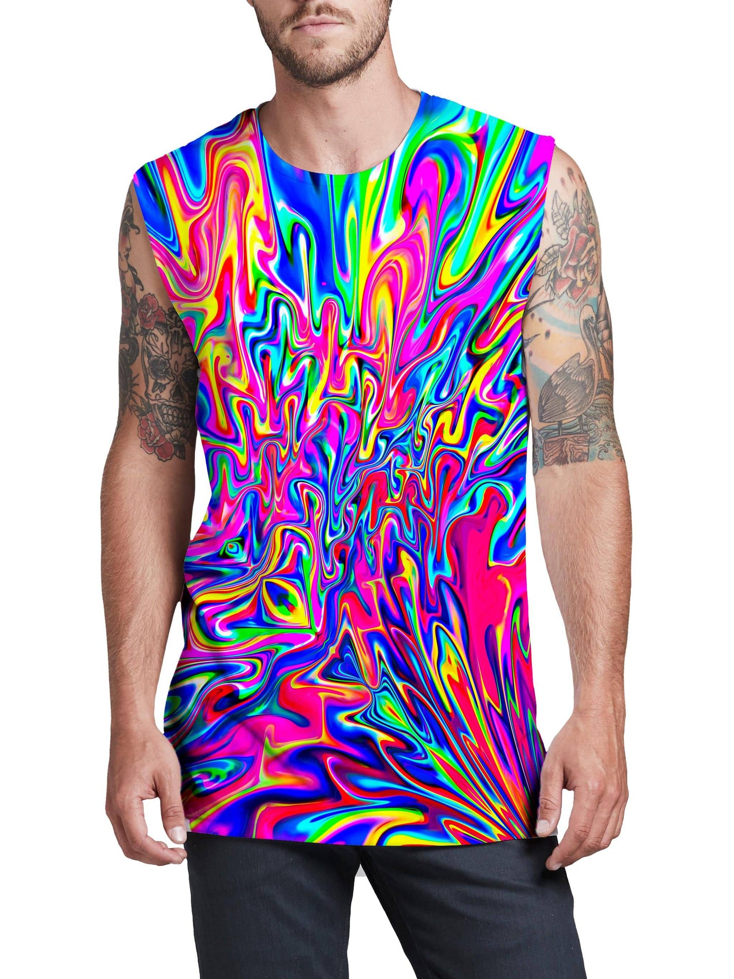 Sonic Blooming Men's Muscle Tank, Psychedelic Pourhouse, | iEDM