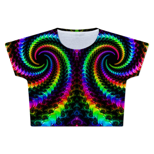Fractaled Vision Crop Tee, Psychedelic Pourhouse, | iEDM