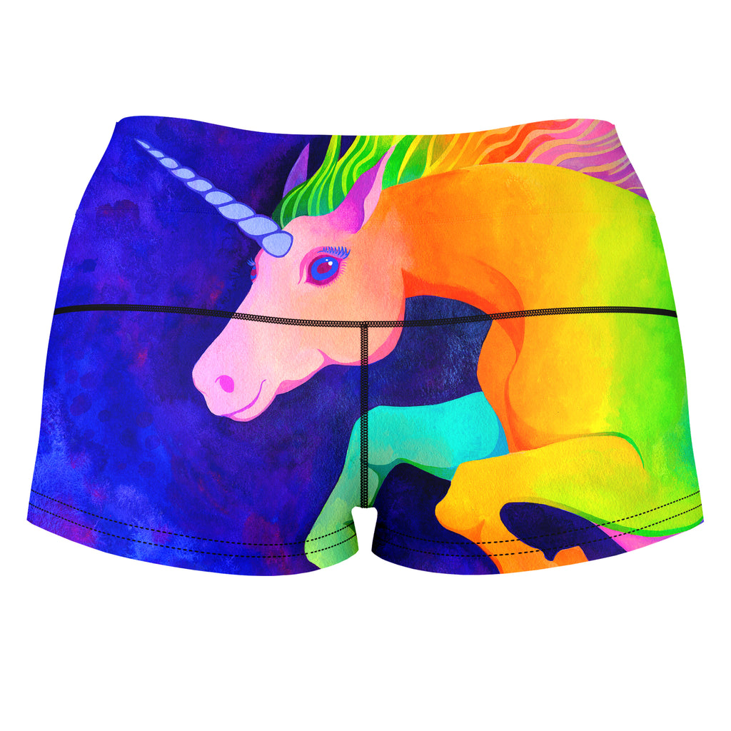 Unicorn High-Waisted Women's Shorts, Rachel Rosenkoetter, | iEDM