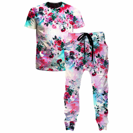Pink Floral T-Shirt and Joggers Combo, Riza Peker, | iEDM