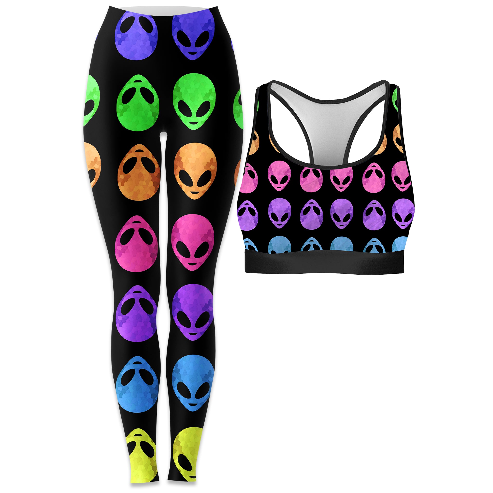 Alien Pattern Rave Bra and Leggings Combo | iEDM