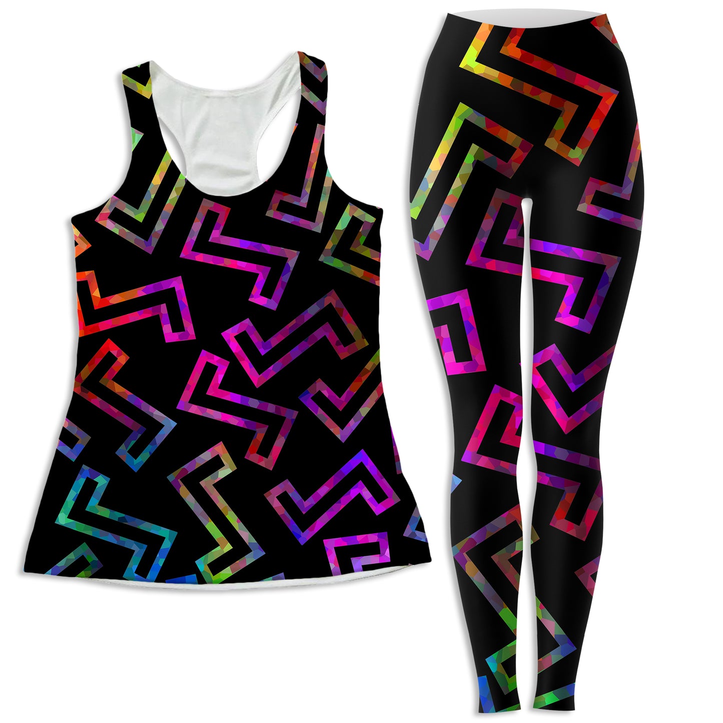 Sparkle Geometric Women's Tank and Leggings Combo, Sartoris Art, | iEDM