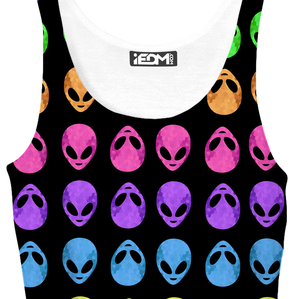 Alien Pattern Crop Top and Booty Shorts Combo, Sartoris Art, | iEDM
