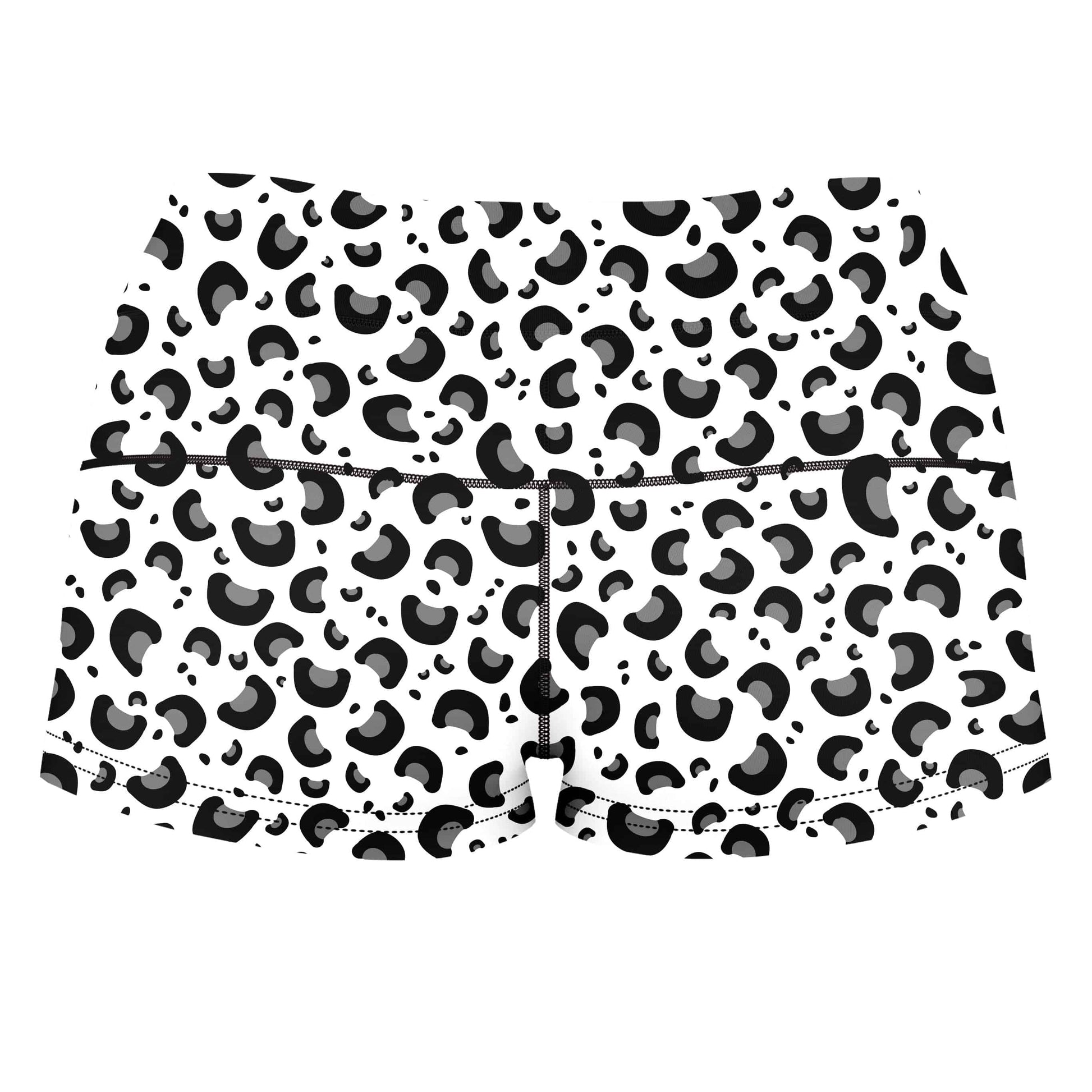 Snow Leopard Print High-Waisted Women's Shorts, Sartoris Art, | iEDM