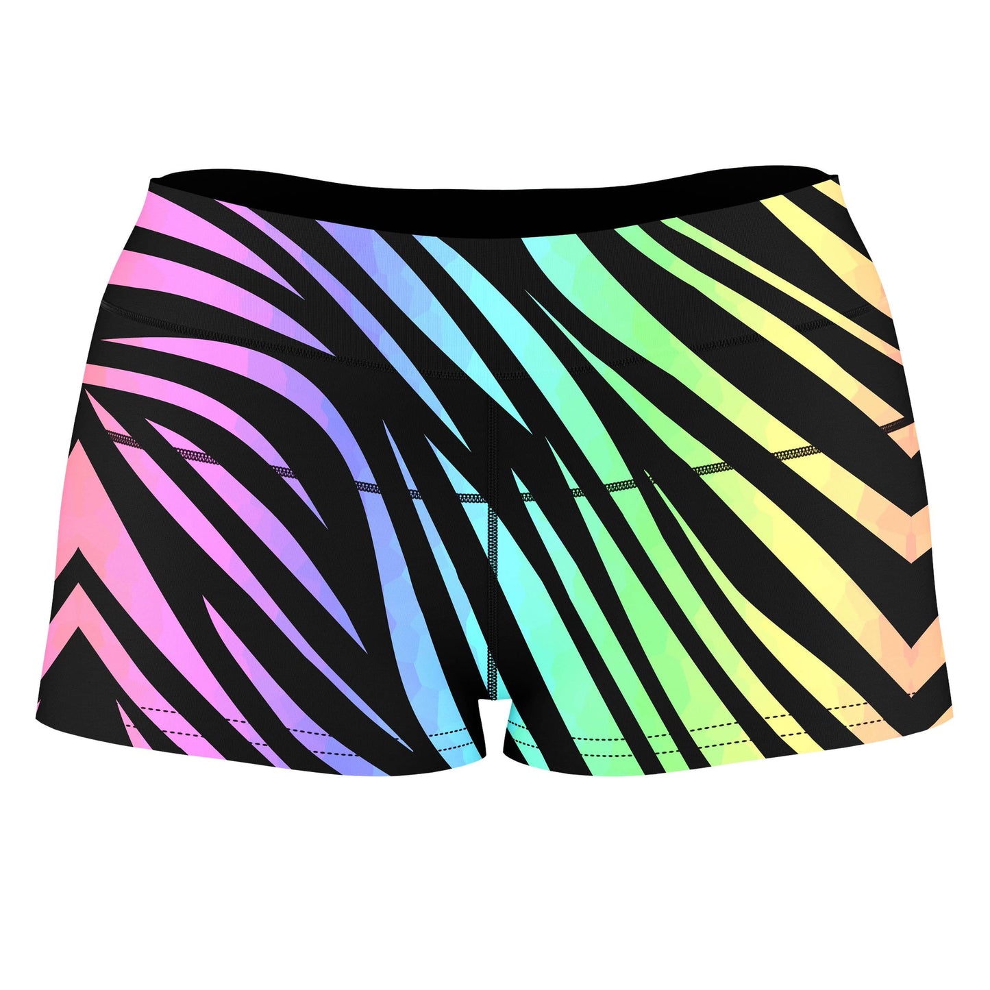 Jungle Rainbow High-Waisted Women's Shorts, Sartoris Art, | iEDM