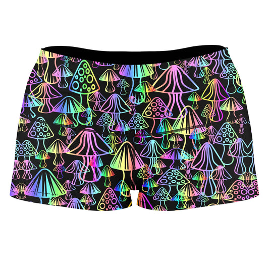 Magic Mushrooms High-Waisted Women's Shorts, Sartoris Art, | iEDM