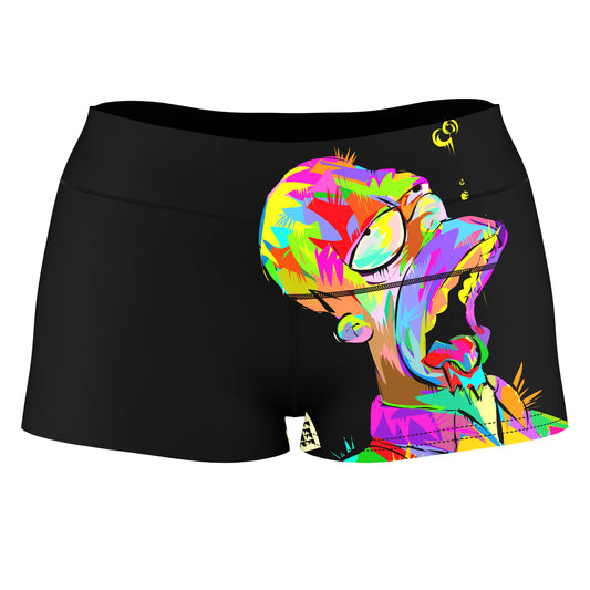 Homie High-Waisted Women's Shorts, Technodrome, | iEDM