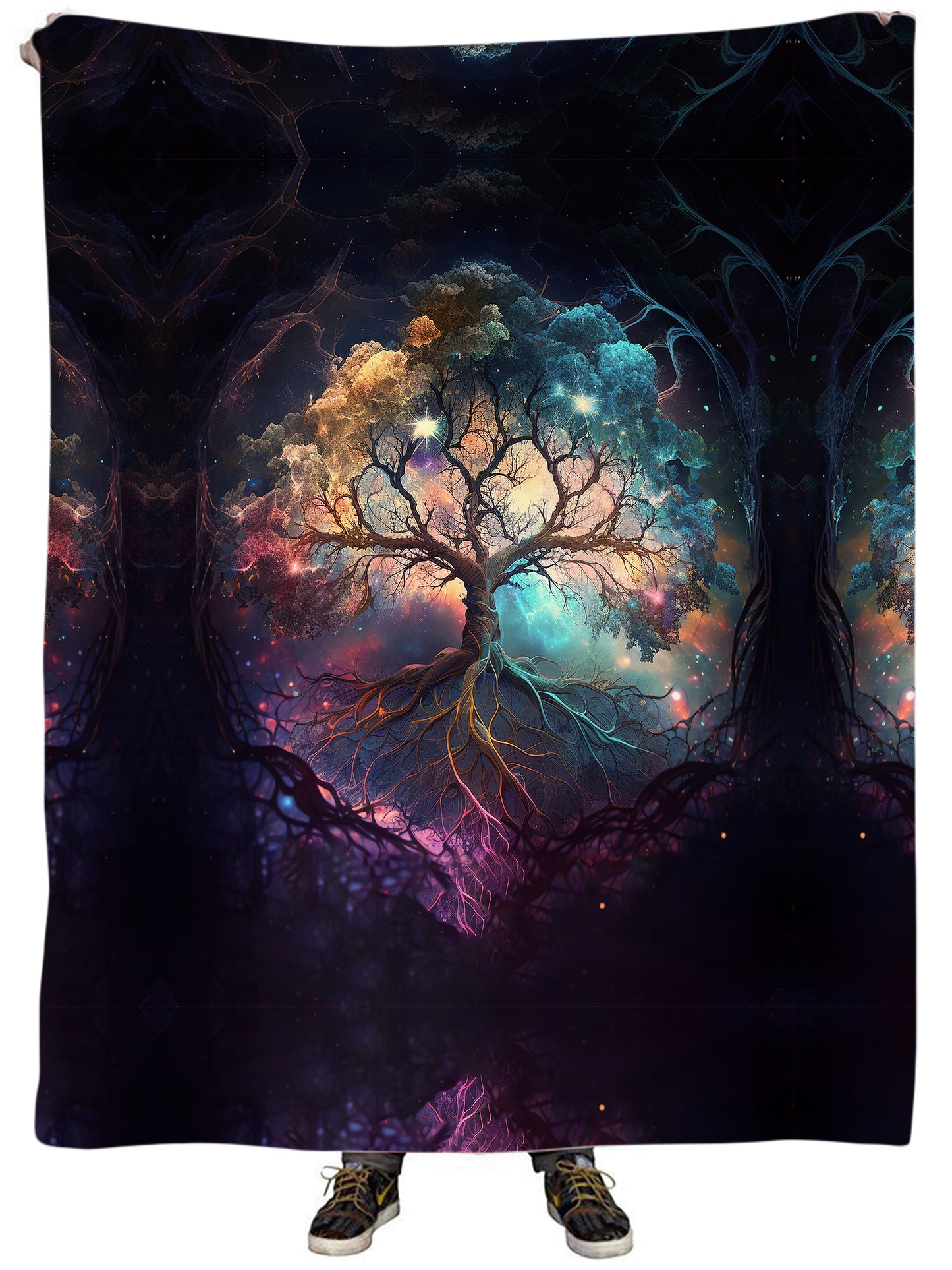 Rooted Universe Plush Blanket, Yantrart Design, | iEDM
