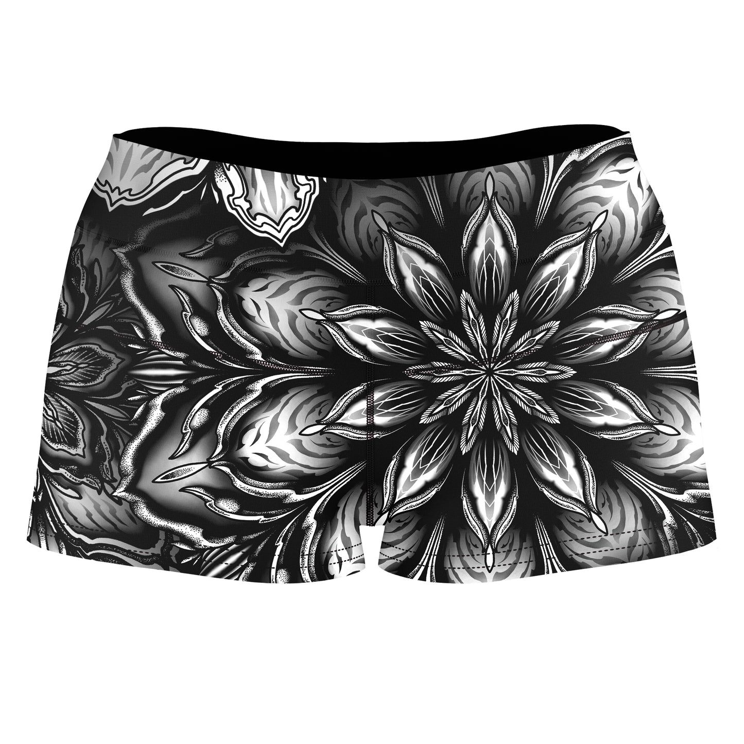 Mandalas High-Waisted Women's Shorts, Yantrart Design, | iEDM